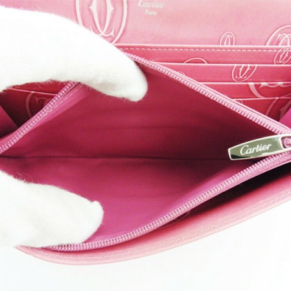 Cartier Purse Happy Birthday pink enamel leather Auth used L3277 - Picture 5 of 8